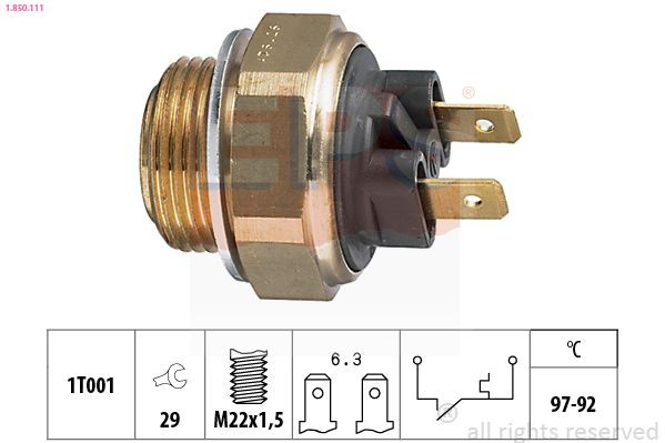 1850111 EPS Sensor de temperatura do fluido de esfriamento (de ativação de ventilador do radiador)