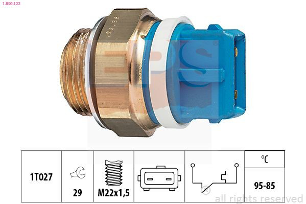 1850122 EPS Sensor de temperatura do fluido de esfriamento (de ativação de ventilador do radiador)