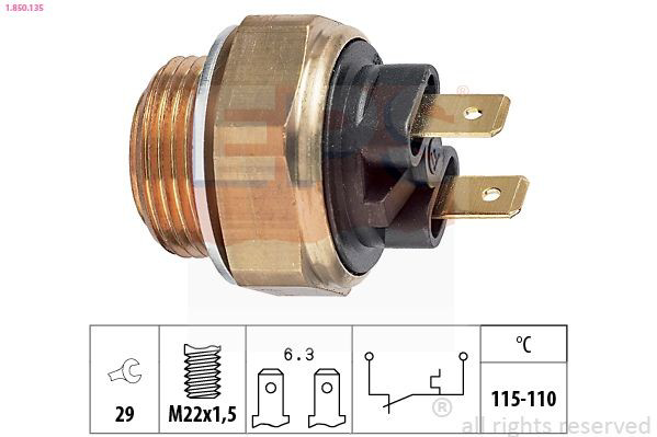 Compre Sensor de temperatura do fluido de esfriamento (de ativação de ventilador do radiador) Land Rover Discovery 2