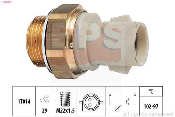  Sensor de temperatura do fluido de esfriamento (de ativação de ventilador do radiador) Ford Fiesta COURIER сaixa (F3L, F5L) (1991 - 1996) COURIER