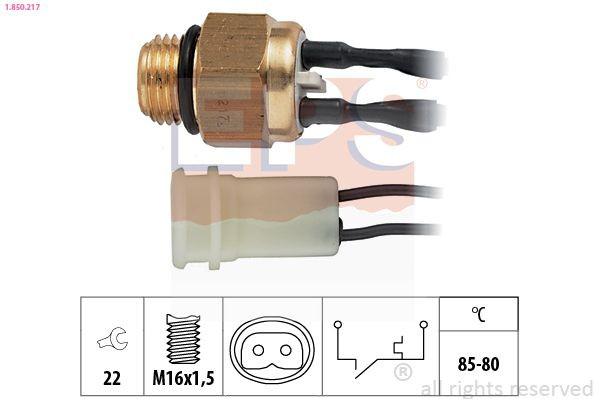 Sensor de temperatura do fluido de esfriamento (de ativação de ventilador do radiador) Mitsubishi Lancer IV C6A, C7A