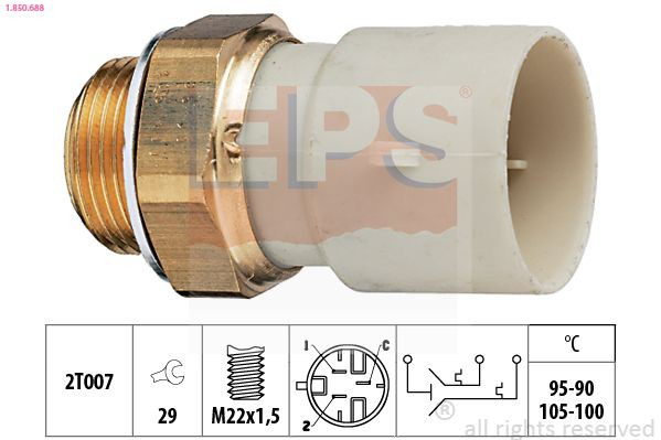 Sensor de temperatura do fluido de esfriamento (de ativação de ventilador do radiador) Nissan Micra  K11