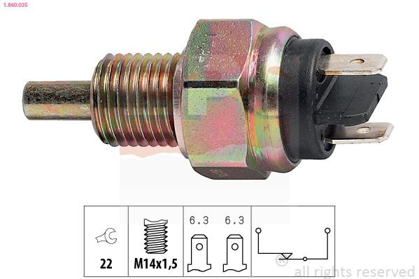 3921510 Fiat/Alfa/Lancia Sensor de ativação das luzes de marcha à ré