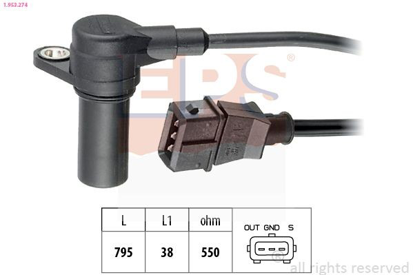Sensor de posição (de revoluções) de cambota 90357481 General Motors