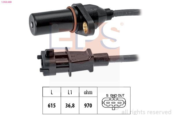 Sensor de posição (de revoluções) de cambota para Hyundai Santa Fe II CM