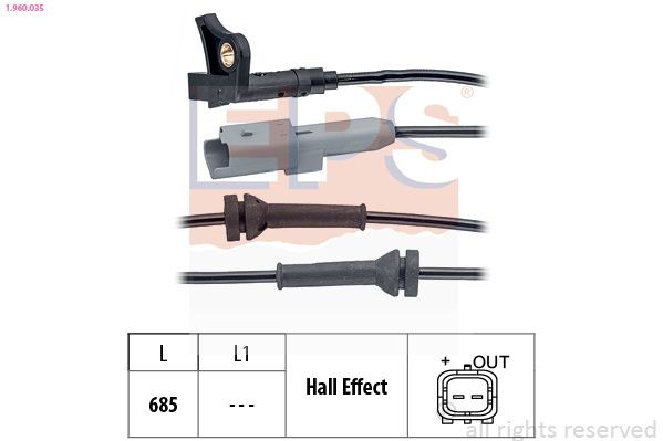 Sensor dianteiro de ABS para Citroen C4 II B7