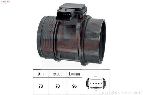 1991302 EPS Sensor de fluxo (consumo) de ar, medidor de consumo M.A.F. - (Mass Airflow)