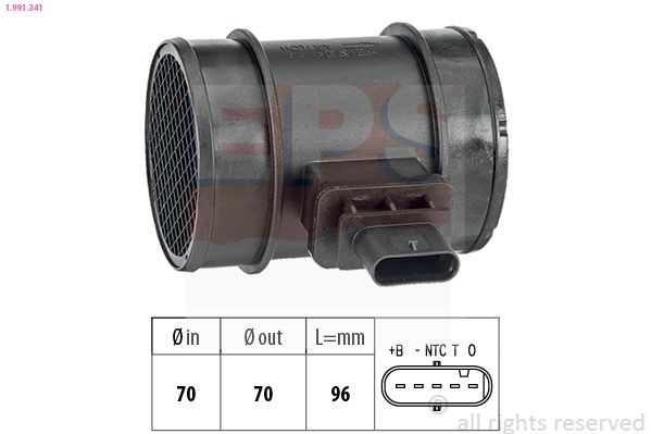 93188724 Peugeot/Citroen Sensor de fluxo (consumo) de ar, medidor de consumo M.A.F. - (Mass Airflow)
