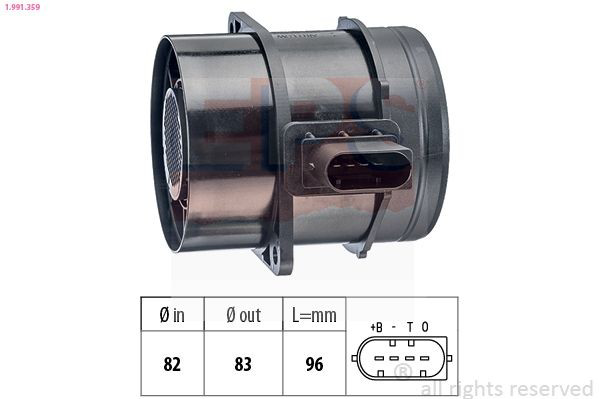 1991359 EPS Sensor de fluxo (consumo) de ar, medidor de consumo M.A.F. - (Mass Airflow)