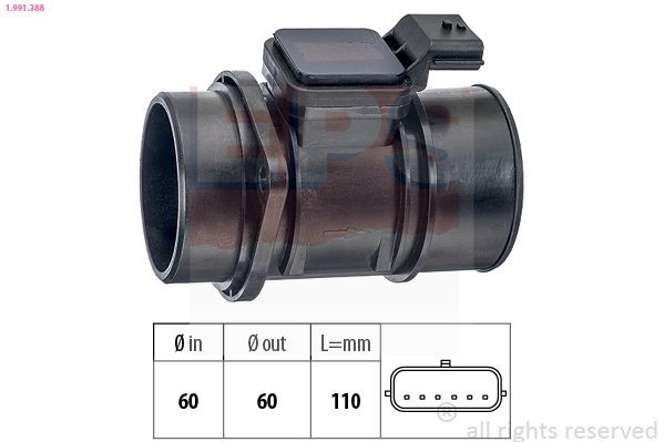 Sensor de fluxo (consumo) de ar, medidor de consumo M.A.F. - (Mass Airflow) para Dacia Logan I  MCV KS
