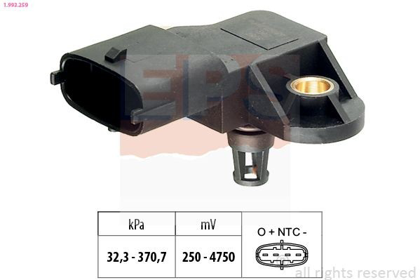 281002456 VAG Sensor de pressão no coletor de admissão, MAP