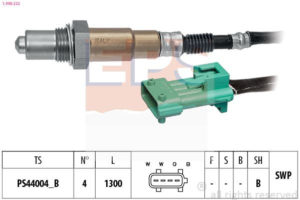 1998222 EPS Sonda lambda, sensor de oxigênio até o catalisador