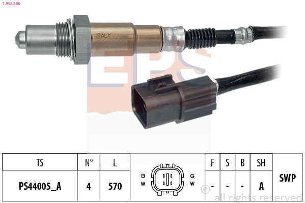 1998260 EPS Sonda lambda, sensor de oxigênio