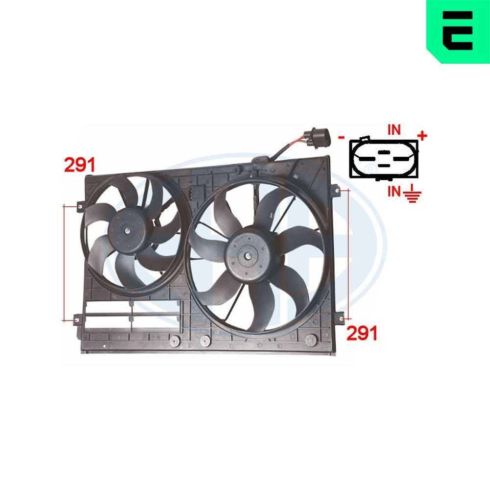 352035 ERA Ventilador elétrico de esfriamento montado (motor + roda de aletas)
