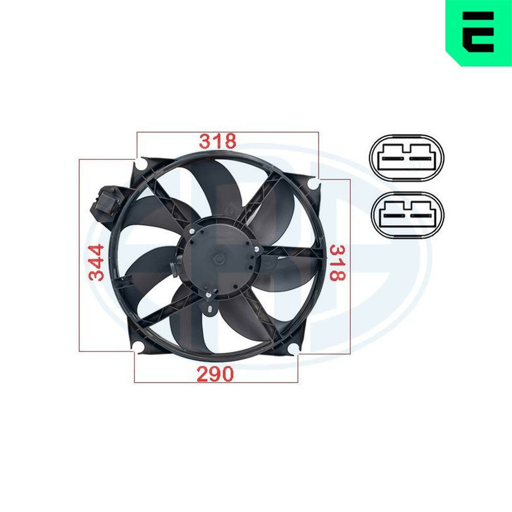 Compre 352084 ERA Ventilador elétrico de esfriamento montado (motor + roda de aletas)