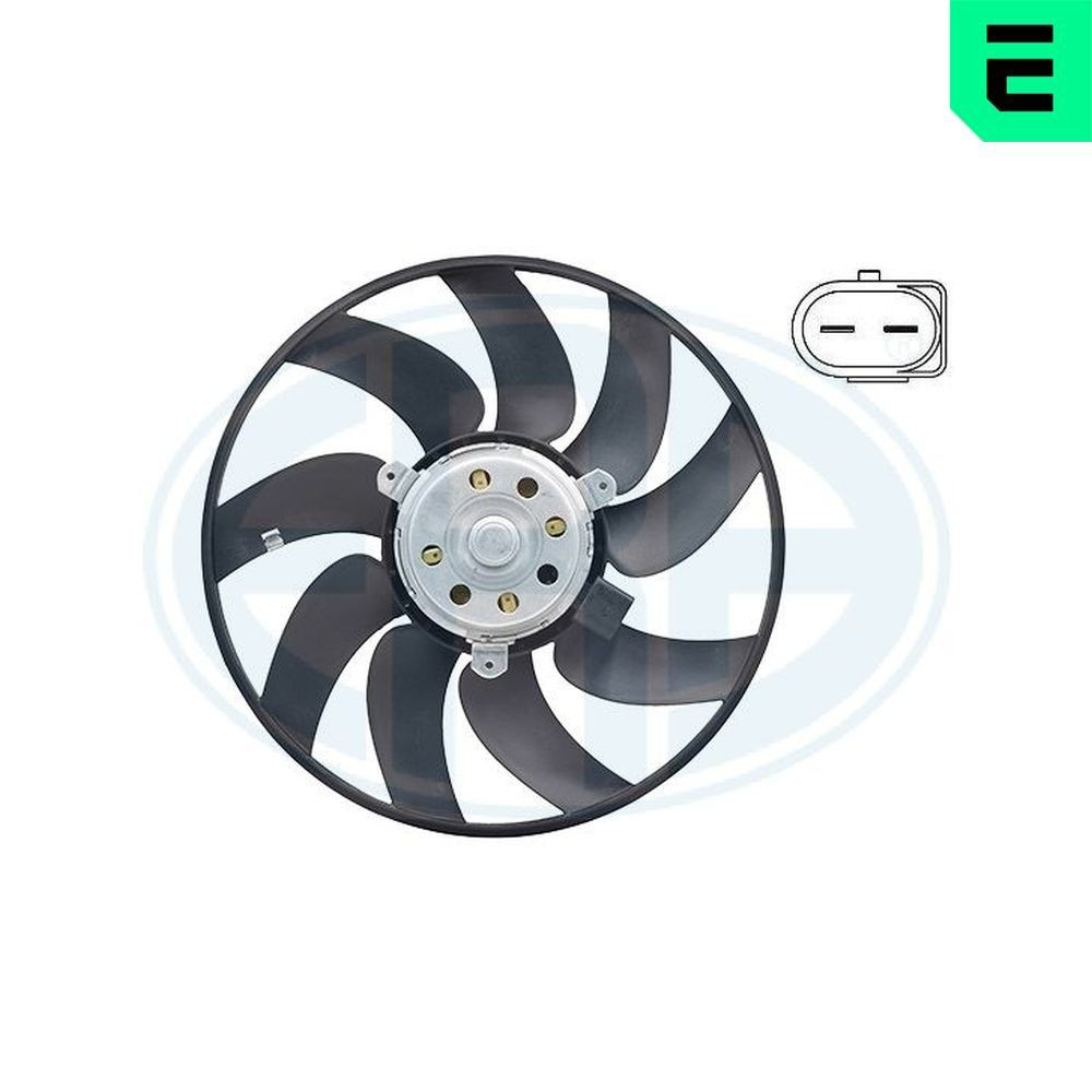 Ventilador elétrico de esfriamento montado (motor + roda de aletas) direito 352094 ERA