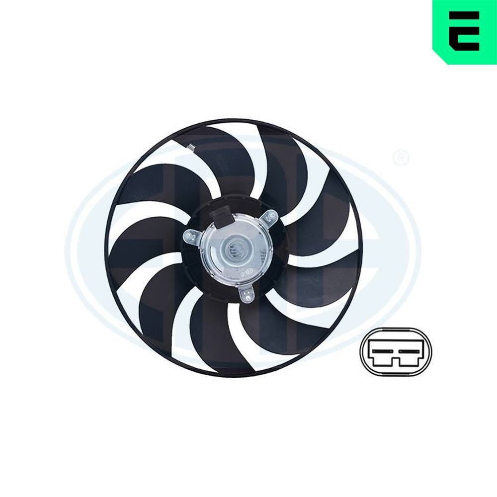 Ventilador elétrico de esfriamento montado (motor + roda de aletas) direito 352133 ERA