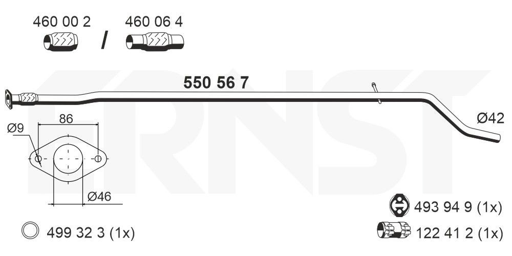 BS900027 Bosal Silenciador, parte traseira