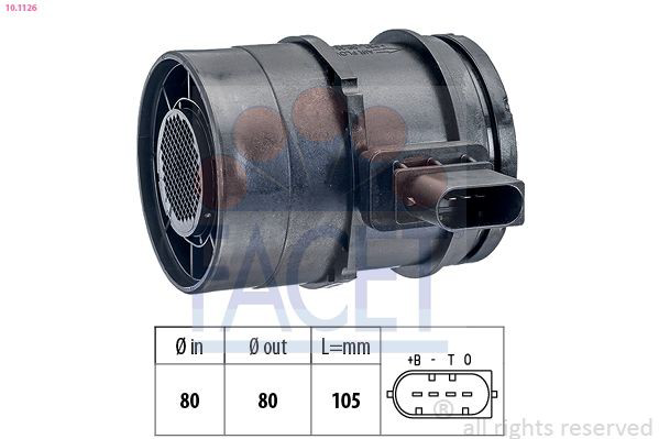 Sensor de fluxo (consumo) de ar, medidor de consumo M.A.F. - (Mass Airflow) para BMW 1  E81