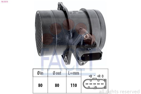 AMMQ19635 Magneti Marelli Sensor de fluxo (consumo) de ar, medidor de consumo M.A.F. - (Mass Airflow)