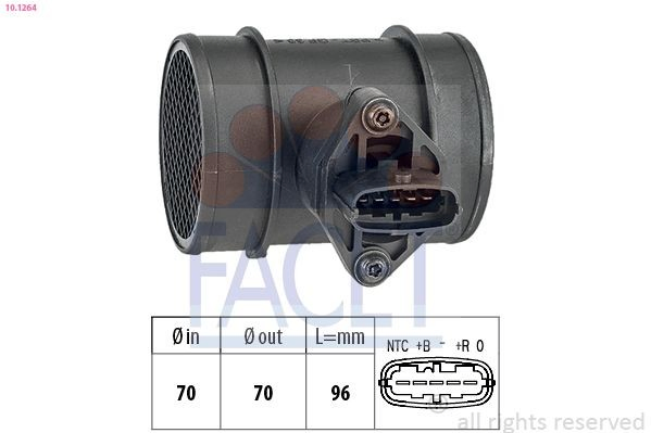 Sensor de fluxo (consumo) de ar, medidor de consumo M.A.F. - (Mass Airflow) para Hyundai Elantra III XD
