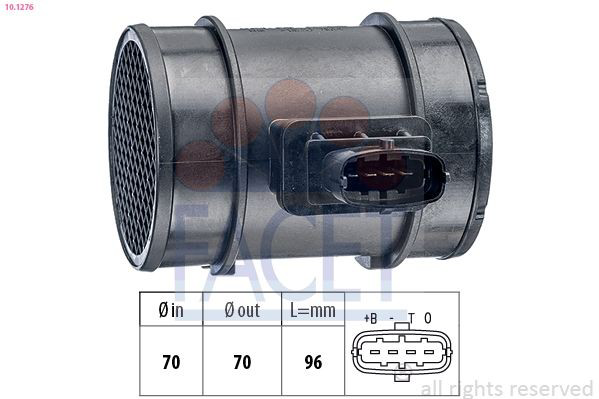 Sensor de fluxo (consumo) de ar, medidor de consumo M.A.F. - (Mass Airflow) Opel Combo B 