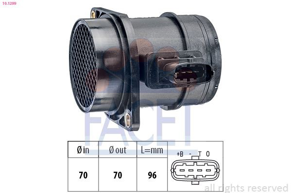 0836016 Opel Sensor de fluxo (consumo) de ar, medidor de consumo M.A.F. - (Mass Airflow)