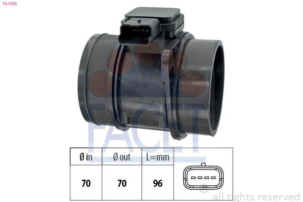 Sensor de fluxo (consumo) de ar, medidor de consumo M.A.F. - (Mass Airflow) para Land Rover Range Rover SPORT I L320
