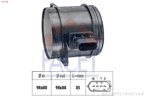 101348 Facet Sensor de fluxo (consumo) de ar, medidor de consumo M.A.F. - (Mass Airflow)