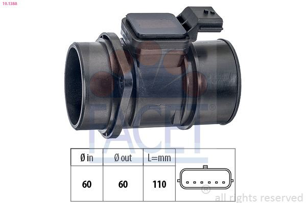 Sensor de fluxo (consumo) de ar, medidor de consumo M.A.F. - (Mass Airflow) para Dacia Logan I  MCV KS