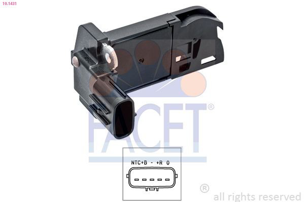 Sensor de fluxo (consumo) de ar, medidor de consumo M.A.F. - (Mass Airflow) para Toyota Land Cruiser  J200