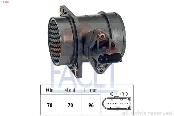  Sensor de fluxo (consumo) de ar, medidor de consumo M.A.F. - (Mass Airflow) Audi TT coupé (8N3) (1998 - 2006) 