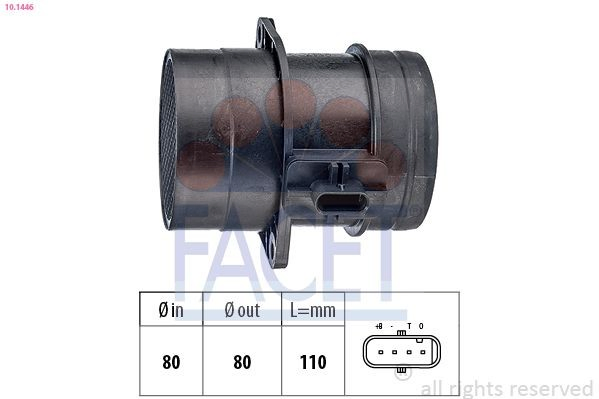 Sensor de fluxo (consumo) de ar, medidor de consumo M.A.F. - (Mass Airflow) Skoda Octavia III A7 5E5, 5E6