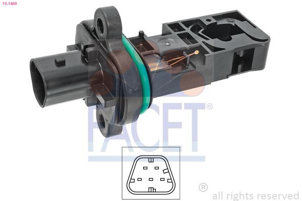 Sensor de fluxo (consumo) de ar, medidor de consumo M.A.F. - (Mass Airflow) para Chevrolet Aveo III T300