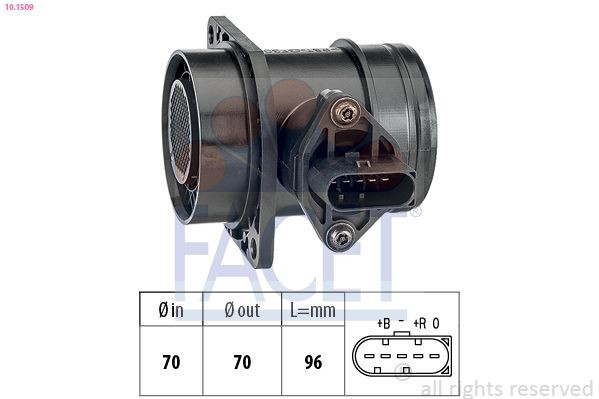 Sensor de fluxo (consumo) de ar, medidor de consumo M.A.F. - (Mass Airflow) para Seat Toledo III 5P2