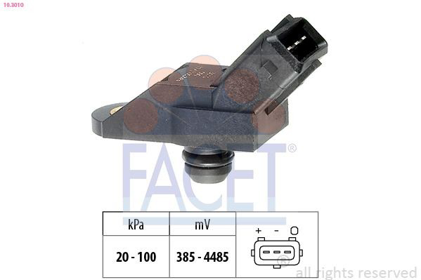 103010 Facet Sensor de pressão no coletor de admissão, MAP