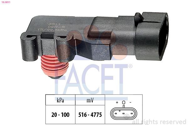 103011 Facet Sensor de pressão no coletor de admissão, MAP