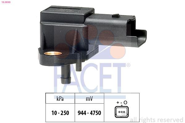 103030 Facet Sensor de pressão no coletor de admissão, MAP