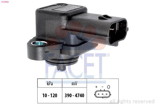 103042 Facet Sensor de pressão no coletor de admissão, MAP