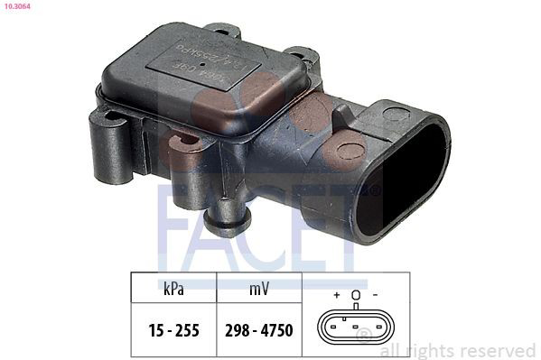 103064 Facet Sensor de pressão no coletor de admissão, MAP