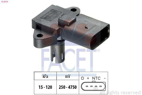 103074 Facet Sensor de pressão no coletor de admissão, MAP