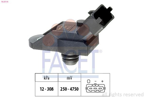 24420761 General Motors Sensor de pressão no coletor de admissão, MAP