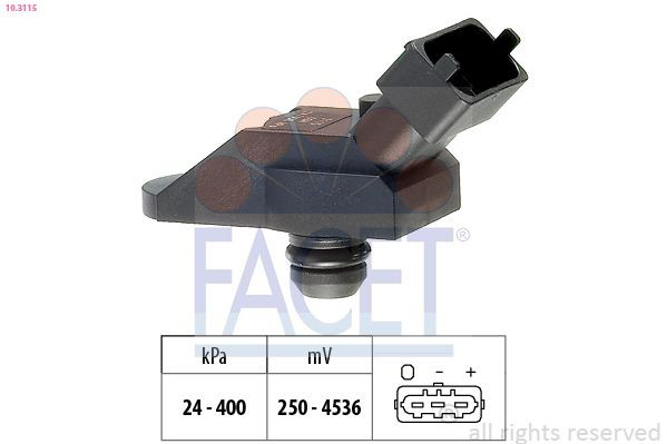 103115 Facet Sensor de pressão no coletor de admissão, MAP