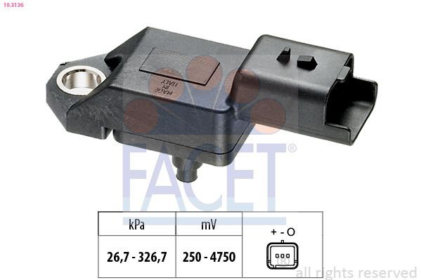 103136 Facet Sensor de pressão no coletor de admissão, MAP
