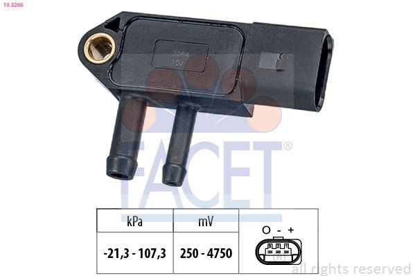 103266 Facet Sensor de pressão dos gases de escape