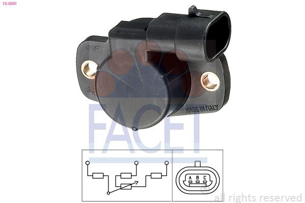 105001 Facet Sensor de posição da válvula de borboleta (potenciômetro)