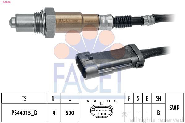 108280 Facet Sonda lambda, sensor de oxigênio até o catalisador