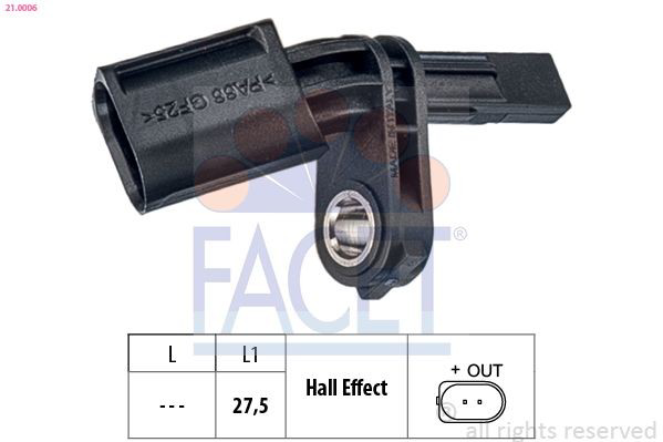210006 Facet Sensor ABS dianteiro direito