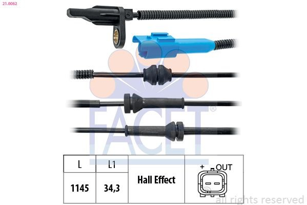 Sensor dianteiro de ABS Citroen C3 I FC