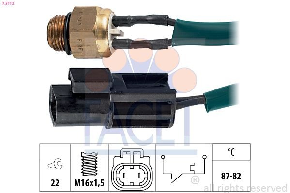 Sensor de temperatura do fluido de esfriamento (de ativação de ventilador do radiador) para Nissan Primera  W10
